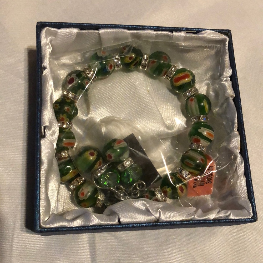 Matching bracelet and earrings set